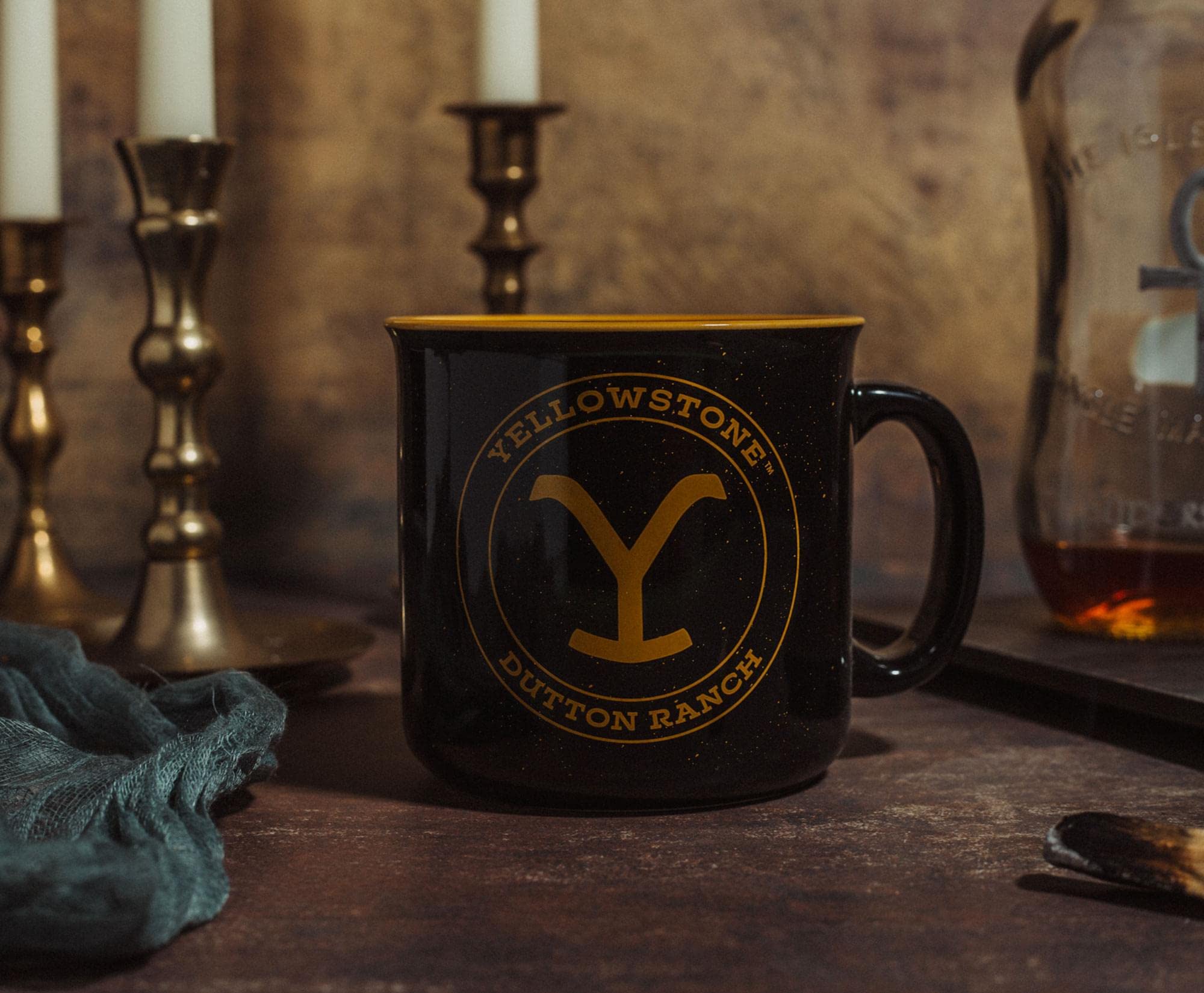 Silver Buffalo Yellowstone camper mug 20oz hero shows generous capacity.