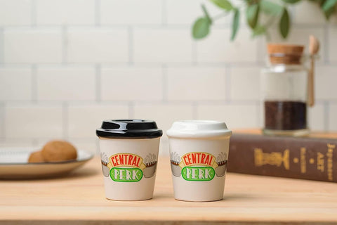 Silver Buffalo Central Perk shaker on dining table to elevate casual meals