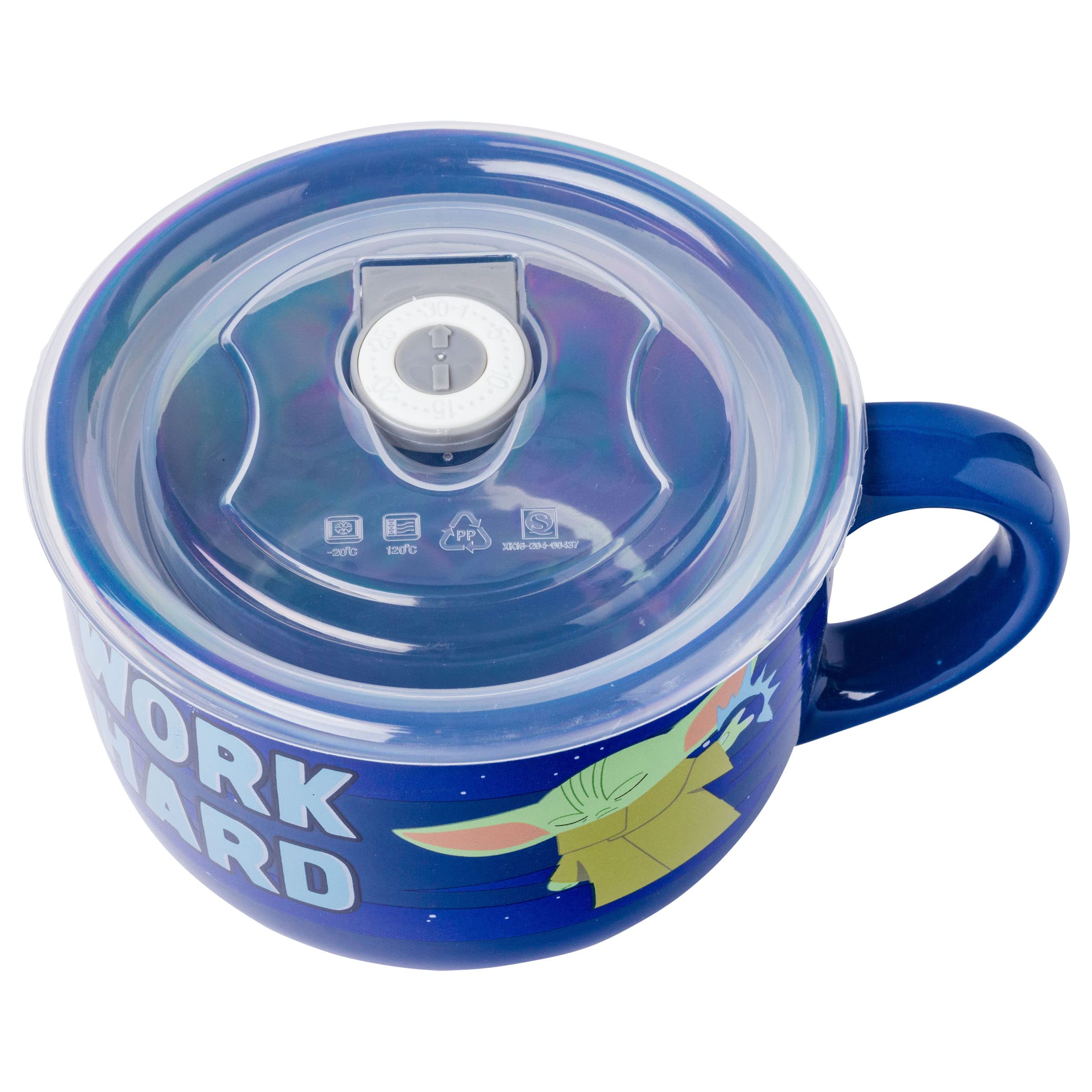 Silver Buffalo ceramic mug handle view for easy transport