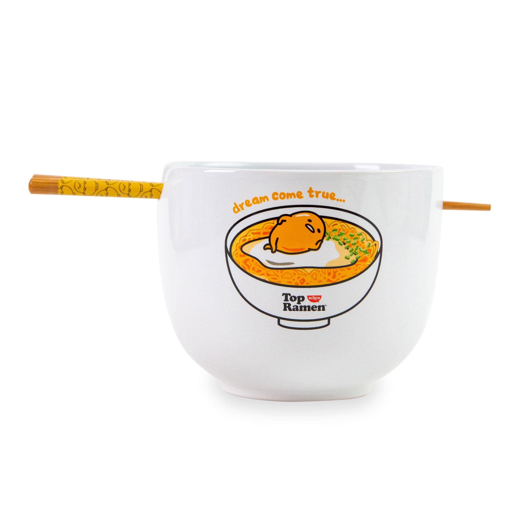 Silver Buffalo BPA-free ceramic ramen bowl suitable for microwave use.
