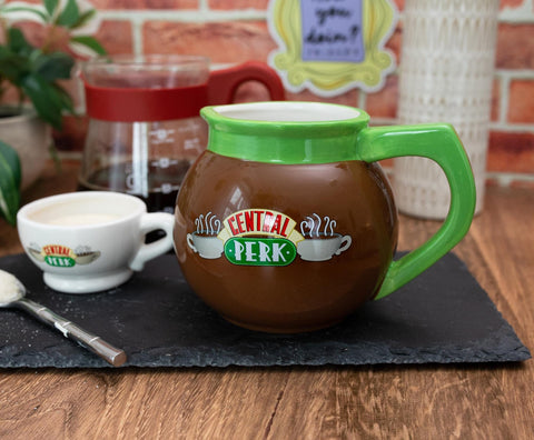Silver Buffalo Central Perk mug is perfect for shelf display and conversation starters.