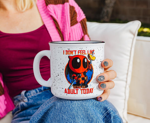 Silver Buffalo Deadpool mug in dishwasher for easy care.
