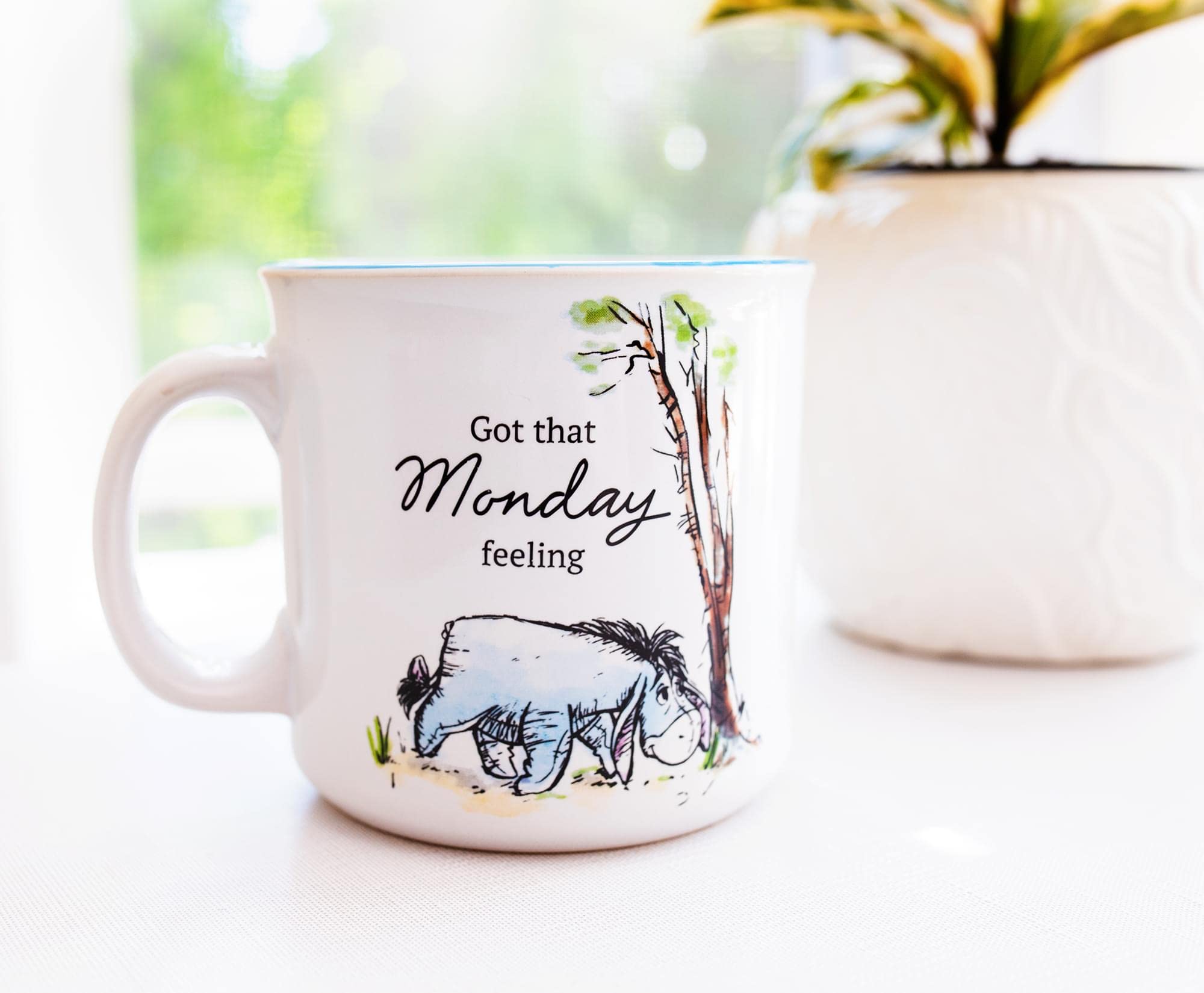 Silver Buffalo Eeyore Monday Feeling mug offers charming company during your daily brew.