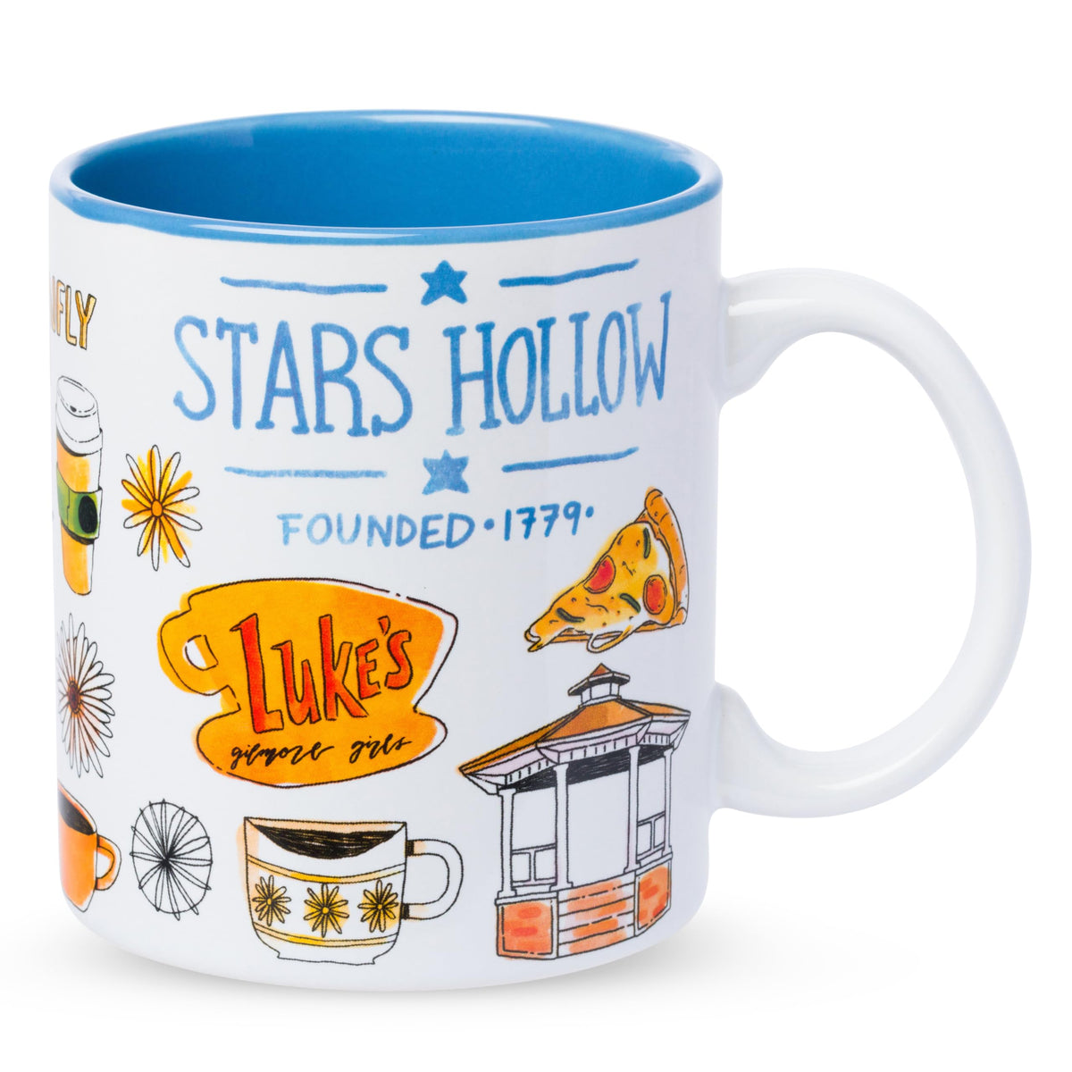 Silver Buffalo Gilmore Girls destination-icons mug, a collectible Stars Hollow keepsake.