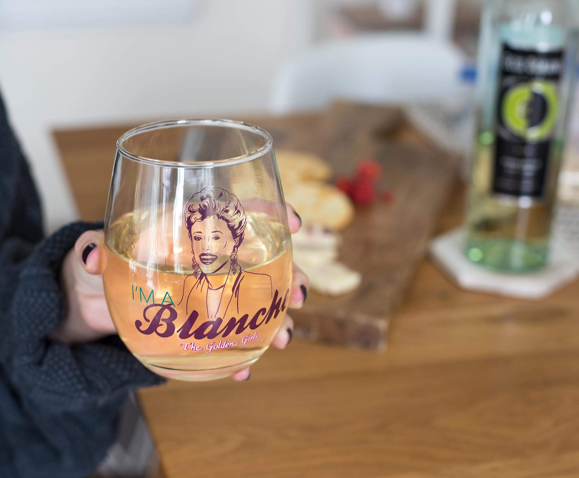 Silver Buffalo Golden Girls Blanche stemless wine glass portrait adds party flair