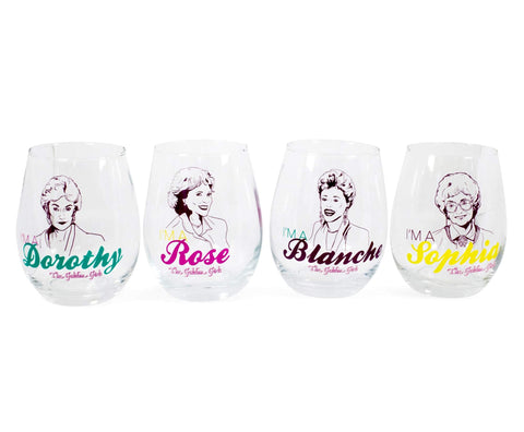 Silver Buffalo Golden Girls Dorothy stemless wine glass portrait for elegant home bar