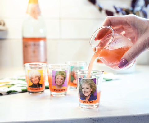 Silver Buffalo Golden Girls Sophia Savage mini glass emphasizes witty cheers.