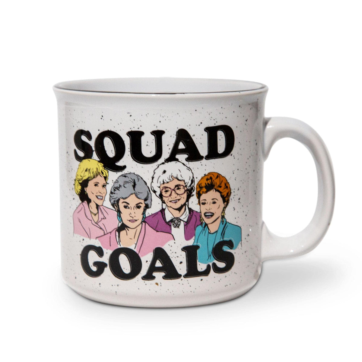 Silver Buffalo Golden Girls Squad Goals mug front view, ideal for daily coffee.