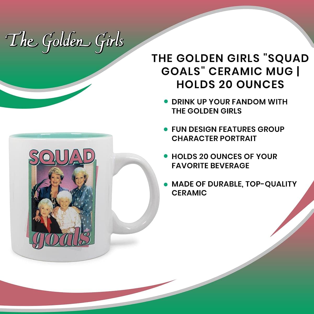 Silver Buffalo Golden Girls mug packaging highlights licensed collectible status for fans.
