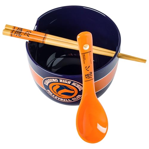 Silver Buffalo Haikyu Karasuno logo close-up on the bowl for display and fans.