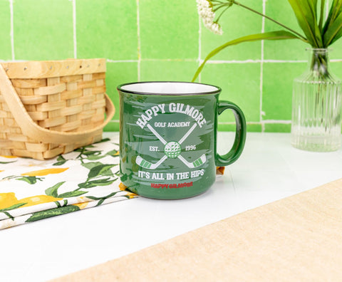 Silver Buffalo Happy Gilmore mug black rim, eye-catching detail