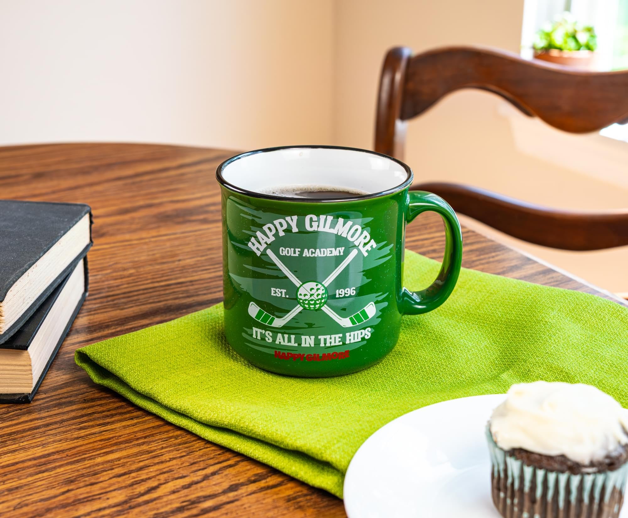 Silver Buffalo Happy Gilmore mug with coffee tea or hot chocolate use
