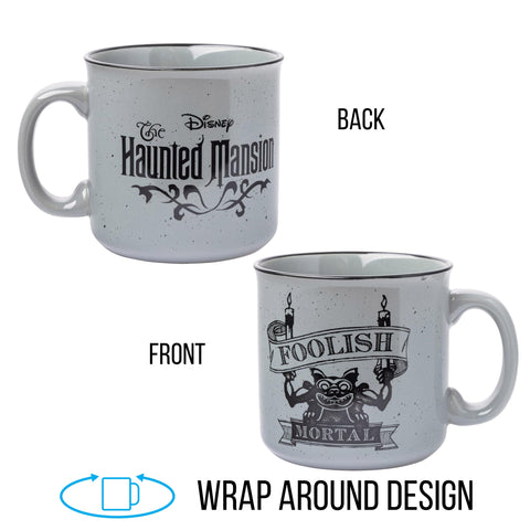Silver Buffalo Haunted Mansion Foolish Mortal side emphasized for whimsical appeal.