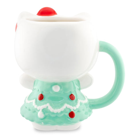 Silver Buffalo Hello Kitty 3D sculpted face close-up for coffee time fun.