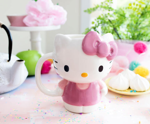 Silver Buffalo Hello Kitty 3D mug 20-ounce capacity for generous drinks.