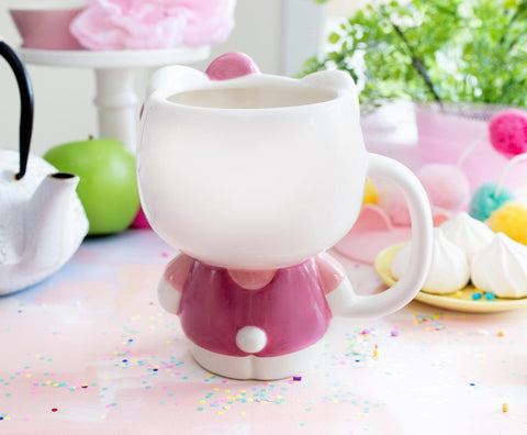 Silver Buffalo Hello Kitty 3D mug BPA-free ceramic for safe hot drinks.