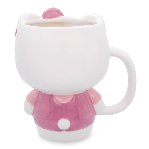 Silver Buffalo Hello Kitty 3D mug side view shows pink color.