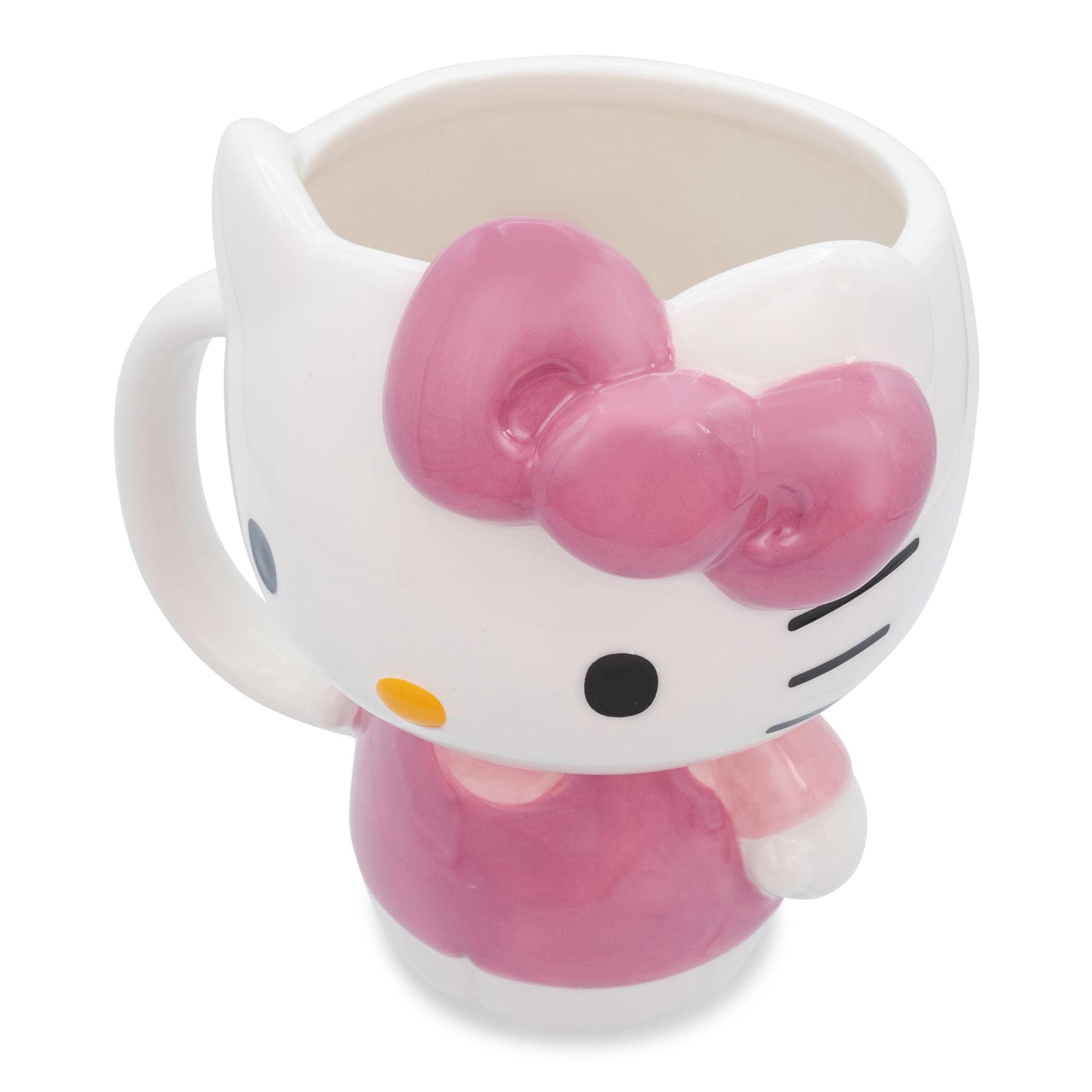 Silver Buffalo Hello Kitty 3D mug top view highlights size.