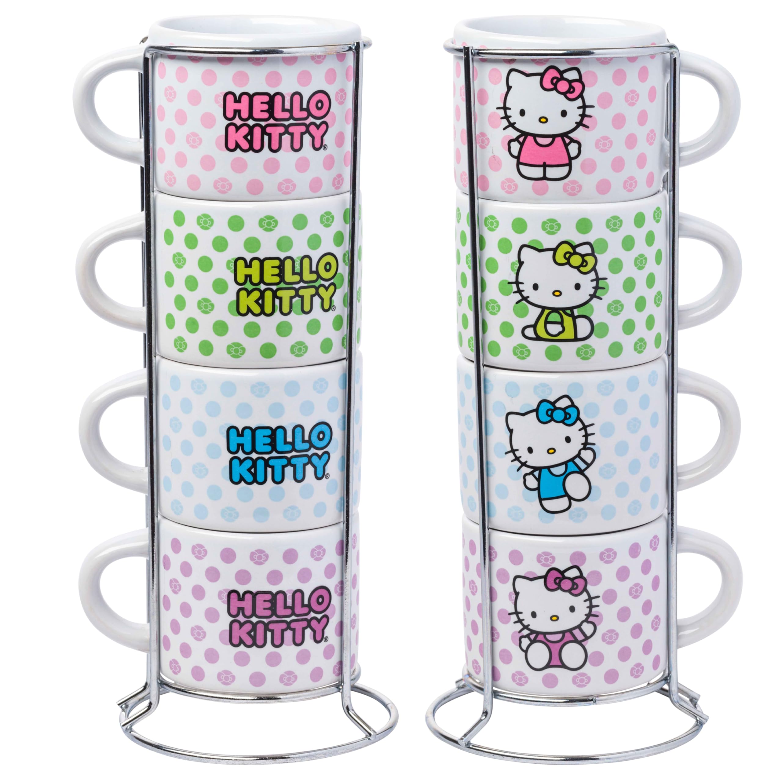 Silver Buffalo Hello Kitty mug face closeup showcases adorable design.