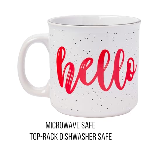 Silver Buffalo Hello Kitty mug features white backdrop and bold rim for daily use