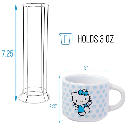 Silver Buffalo Hello Kitty polka dots mug green 3oz everyday sipping.