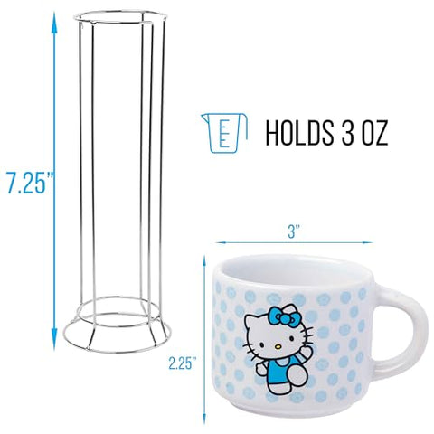 Silver Buffalo Hello Kitty polka dots mug green 3oz everyday sipping.