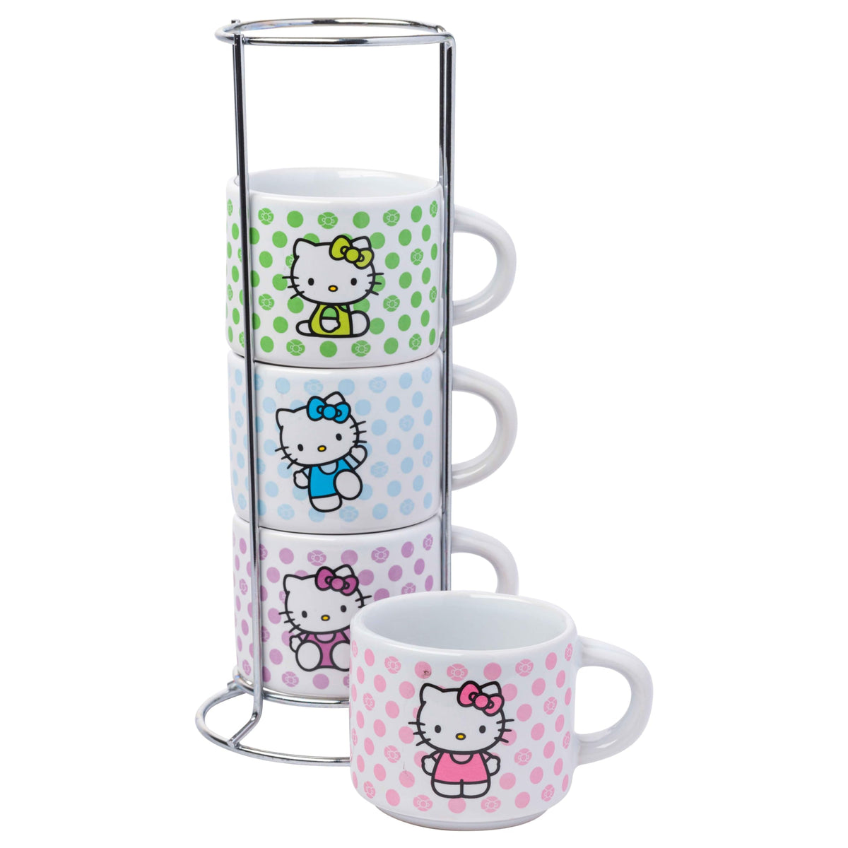Silver Buffalo Hello Kitty polka dots mug pink 3oz ideal for espresso.