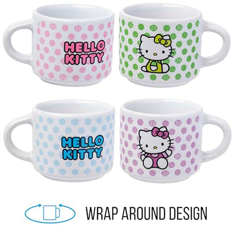 Silver Buffalo Hello Kitty polka dots mug purple 3oz ideal for tea.