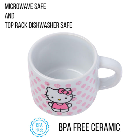 Silver Buffalo Hello Kitty stackable rack keeps four mugs neatly organized.