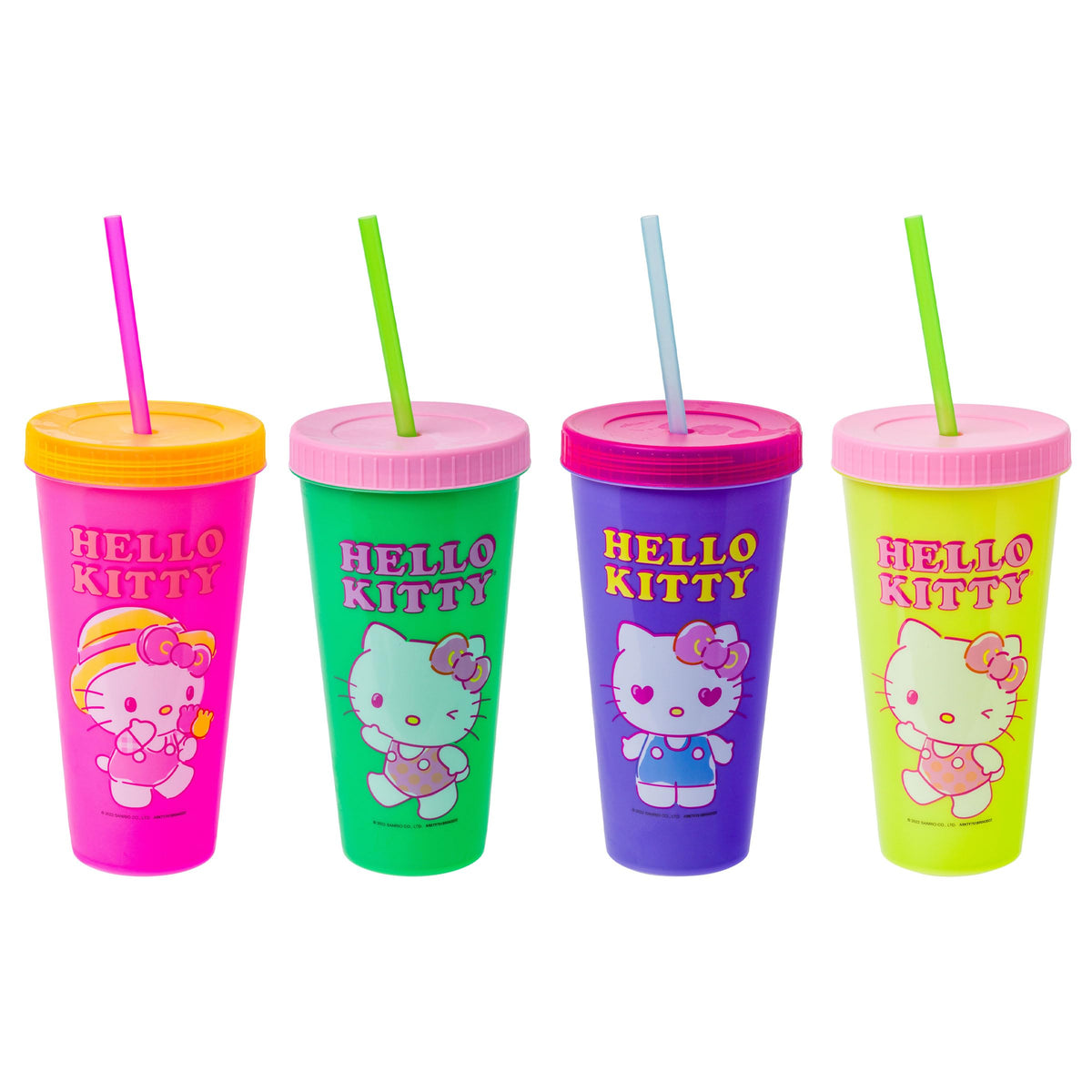 Silver Buffalo Hello Kitty blue tumbler with color-changing design for summer hydration.