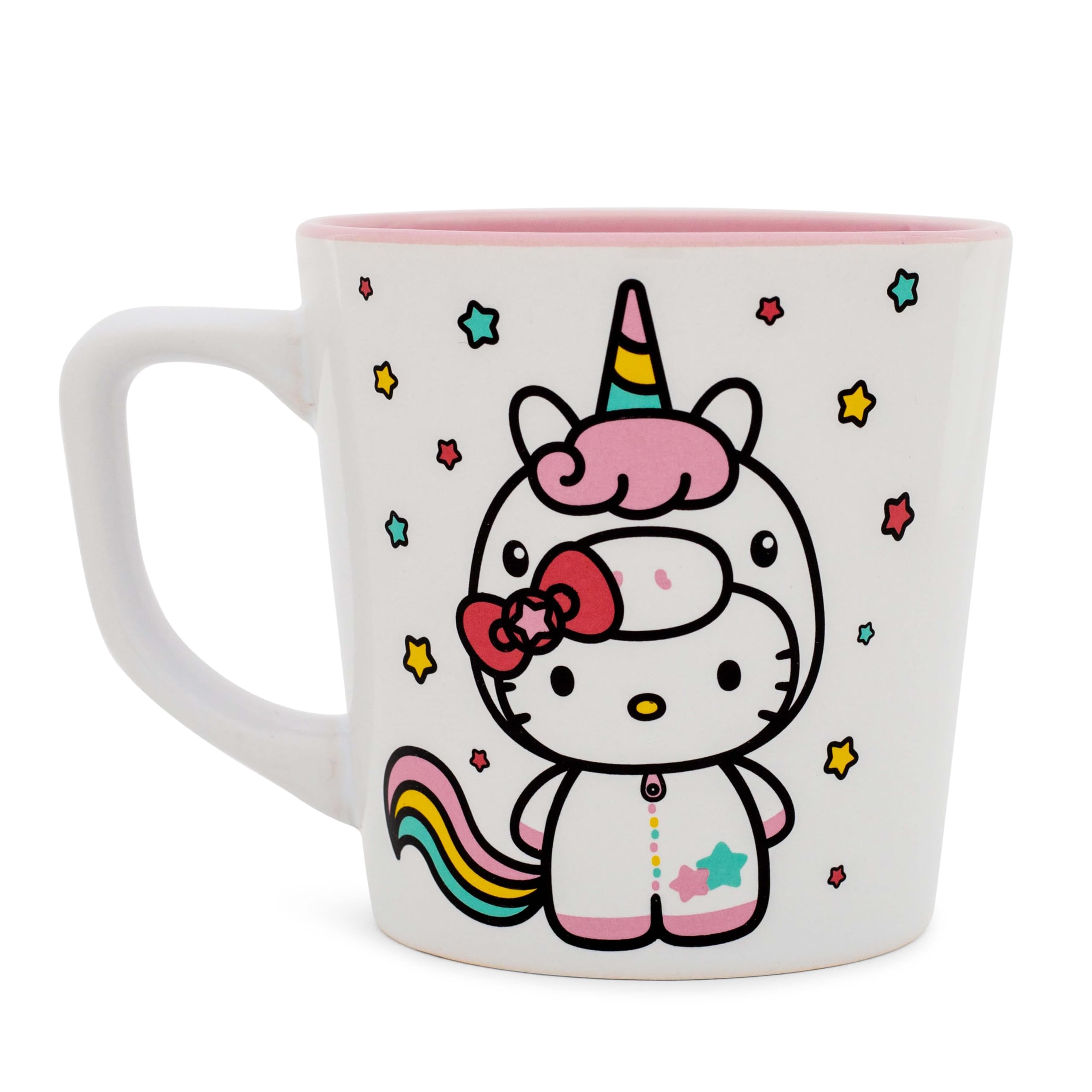 Silver Buffalo Hello Kitty Unicorn mug in a cozy kitchen setting for relaxed mornings.