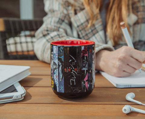 Silver Buffalo Junji Ito teacup with no handle offers hands-on sipping experiences.