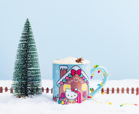 Kawaii holiday mug by Silver Buffalo, durable ceramic for seasonal beverages