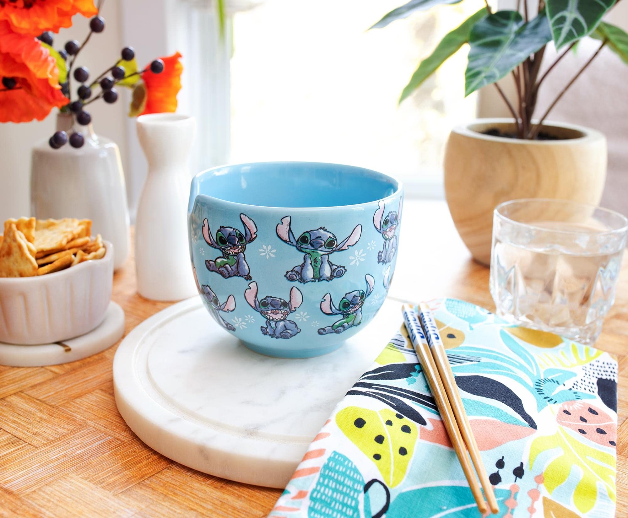 Silver Buffalo Lilo & Stitch allover print bowl design for playful dining