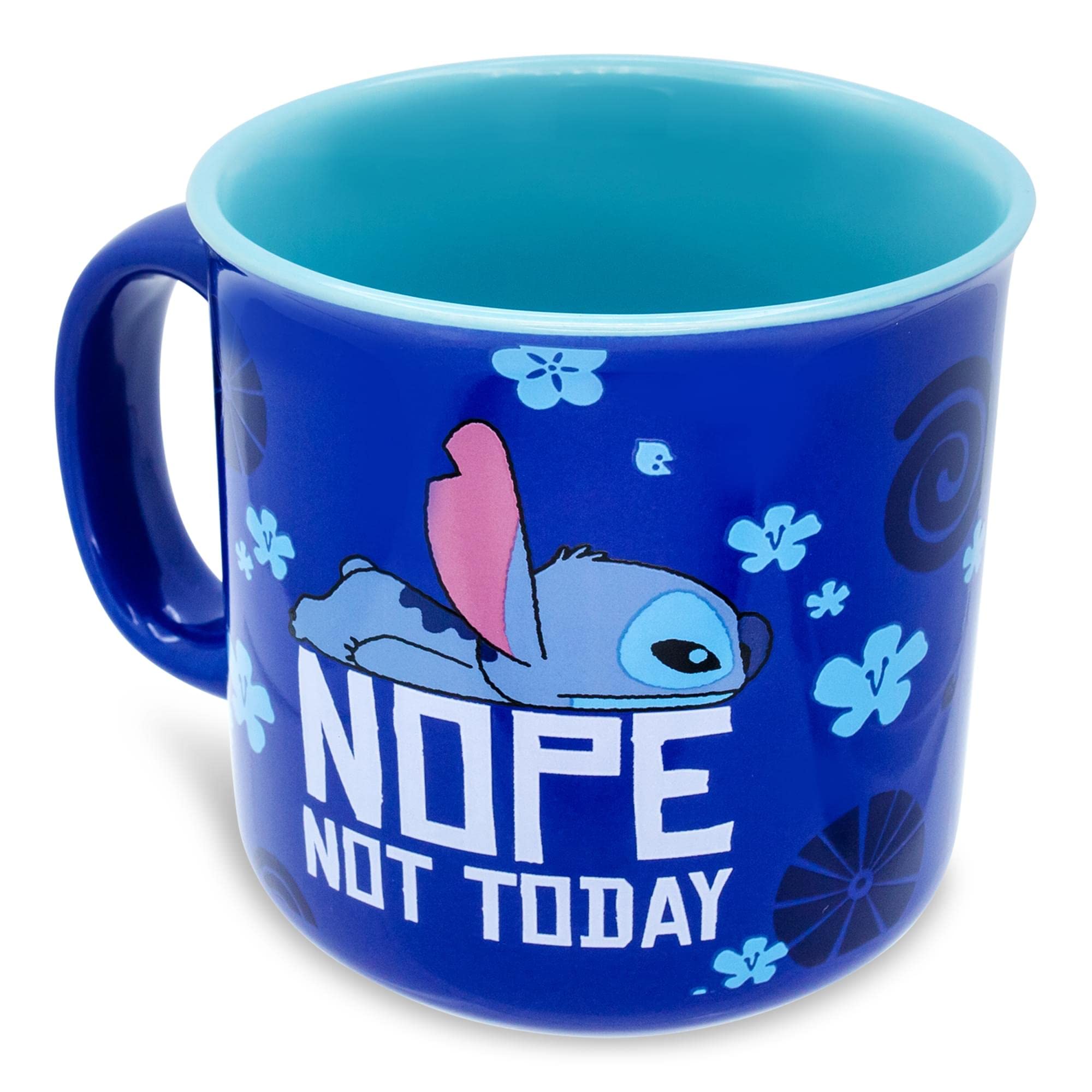Silver Buffalo Lilo Stitch mug with handle detail for easy grip