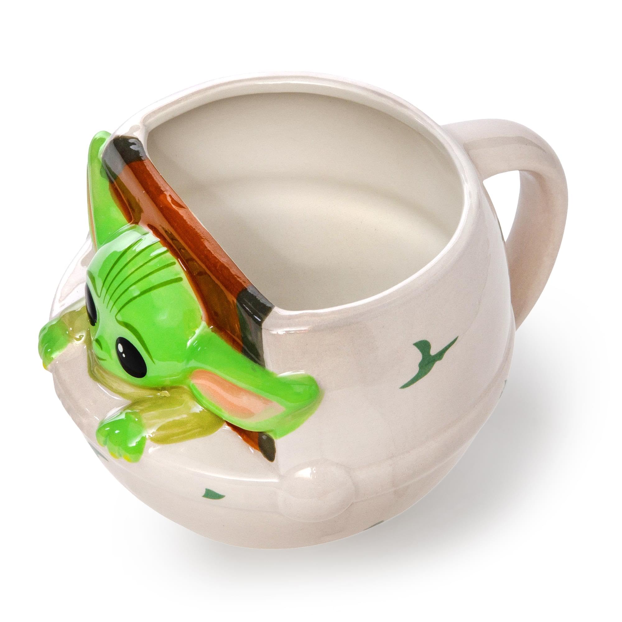 Silver Buffalo Mandalorian Baby Yoda mug 3D face detail for collectors