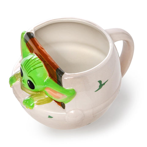 Silver Buffalo Mandalorian Baby Yoda mug 3D face detail for collectors