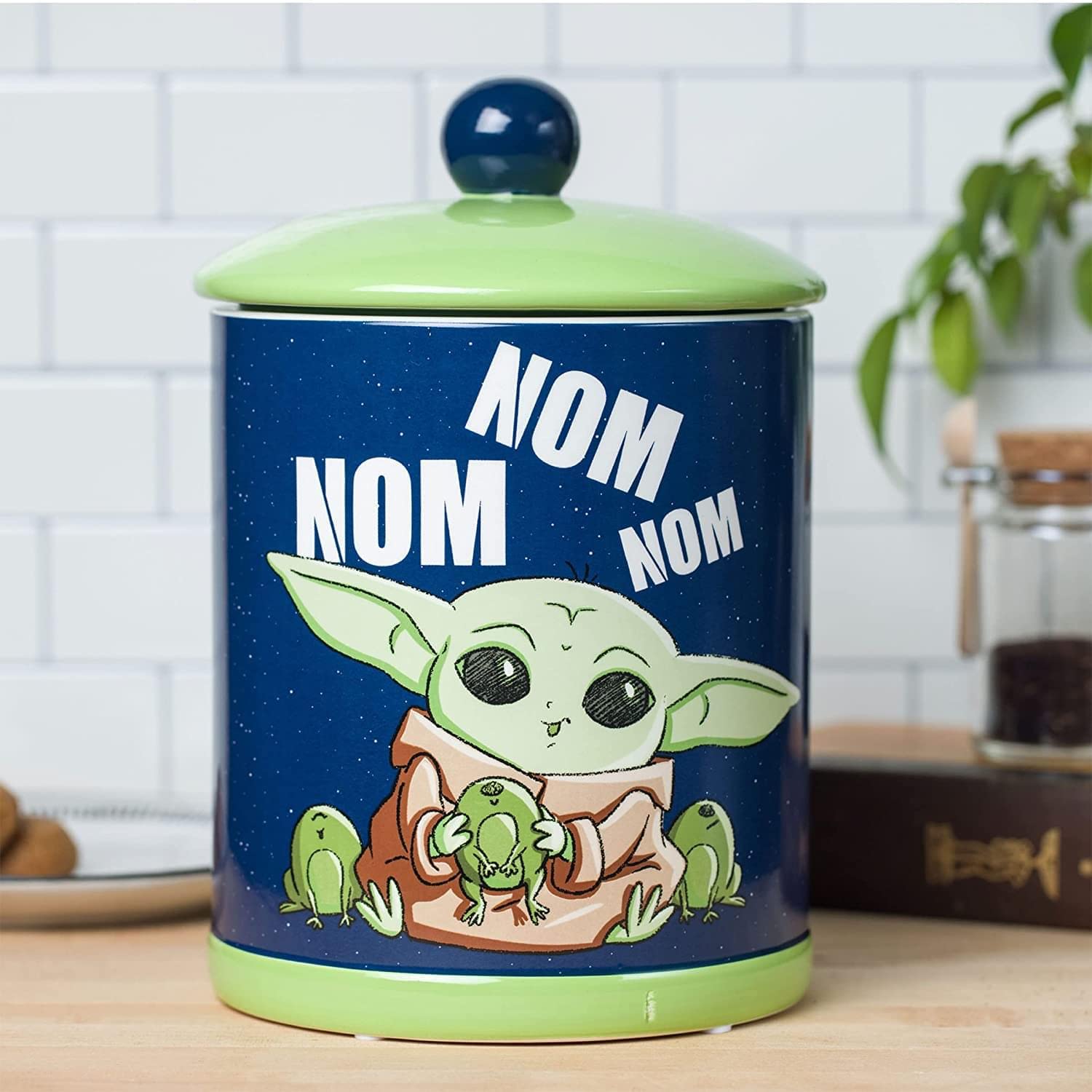 Silver Buffalo Mandalorian design featuring Baby Yoda adds collectible kitchen appeal.