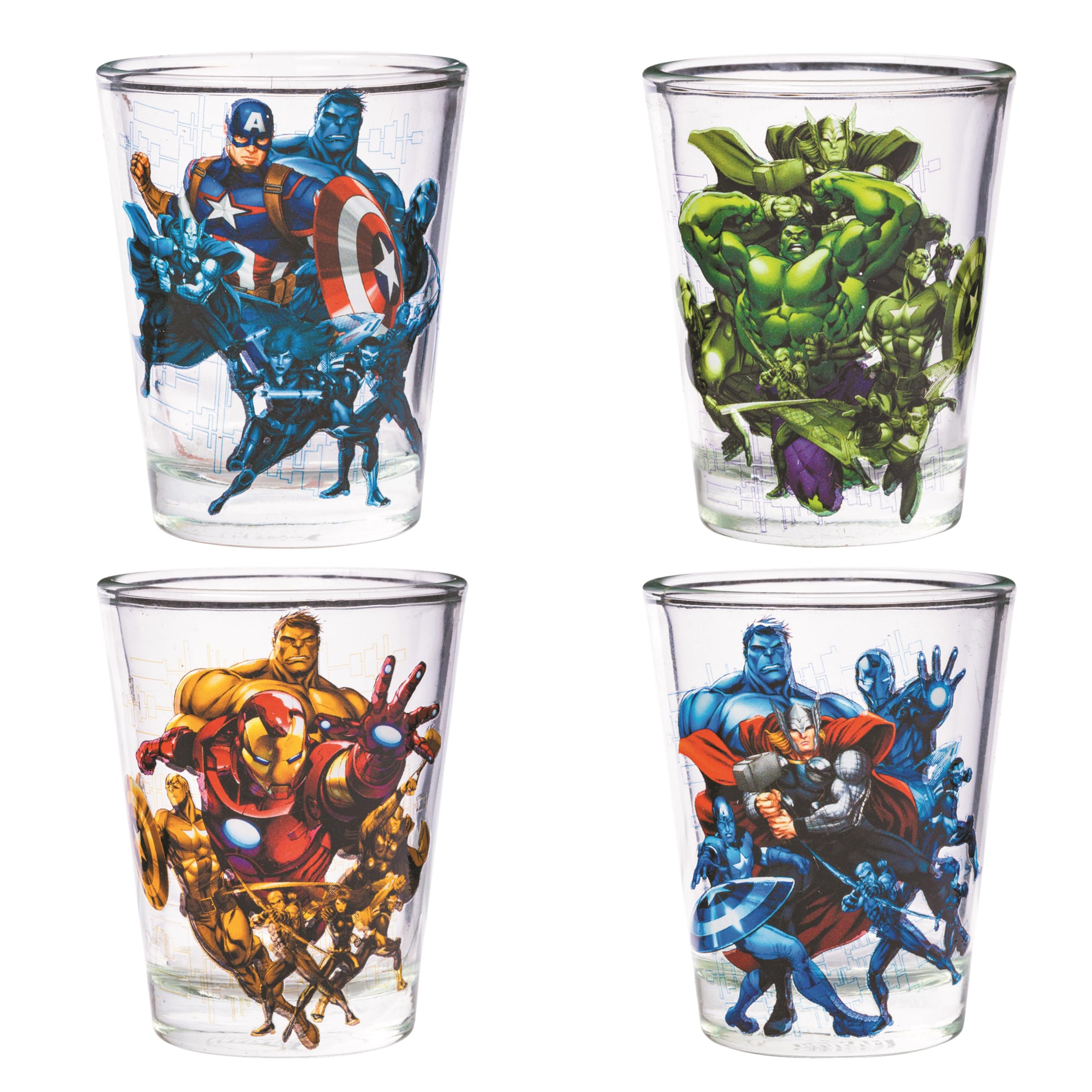 Silver Buffalo Marvel Avengers Captain America mini glass for party drinks