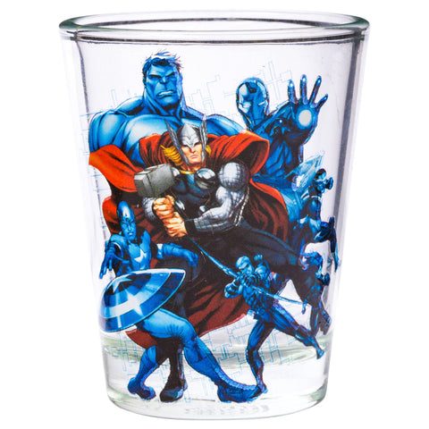 Silver Buffalo Marvel Avengers collectible mini glass for display and use
