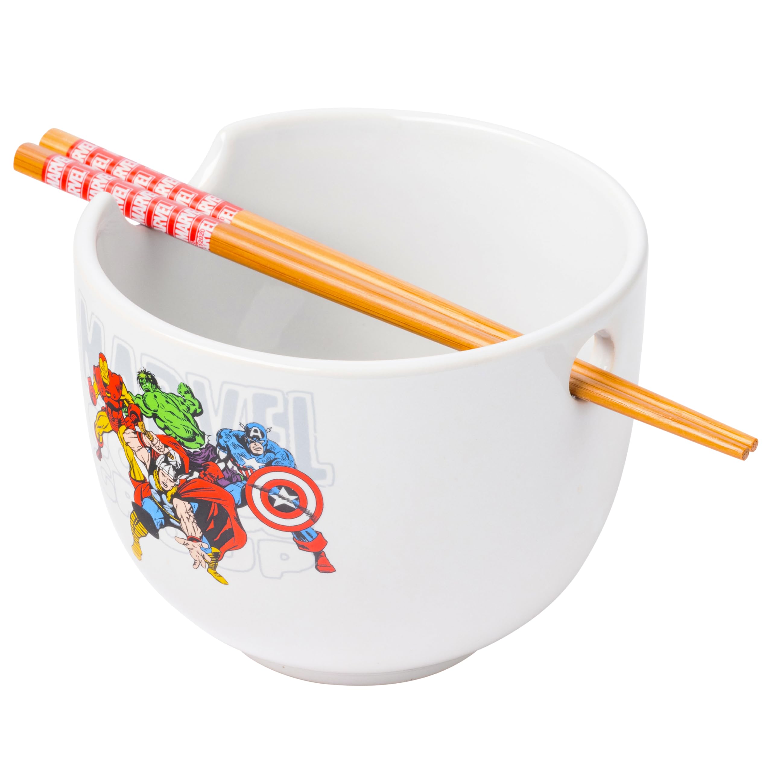 Silver Buffalo Marvel ramen bowl featuring Captain America for themed meals.