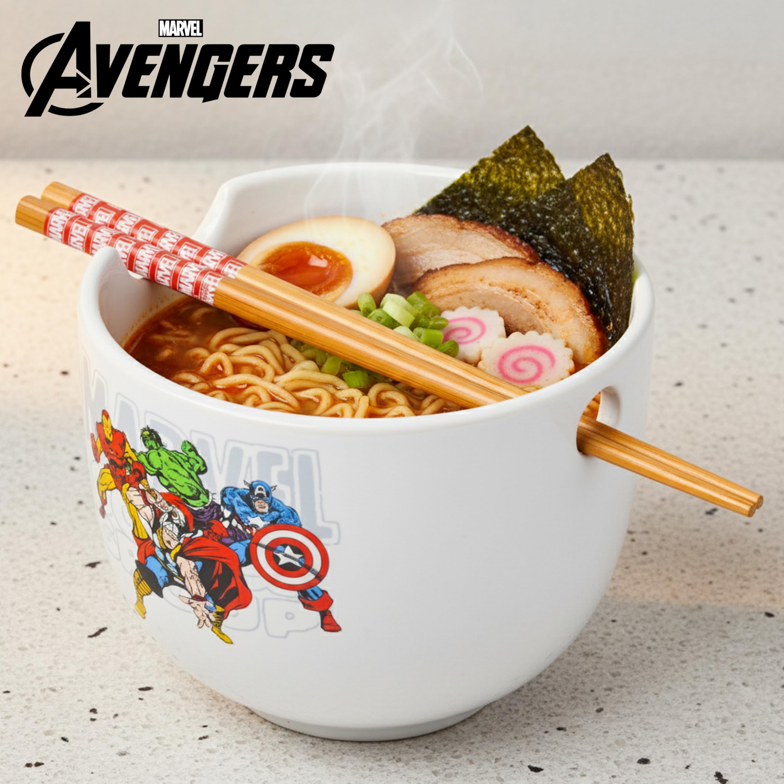 Silver Buffalo ceramic ramen bowl for sturdy everyday use.