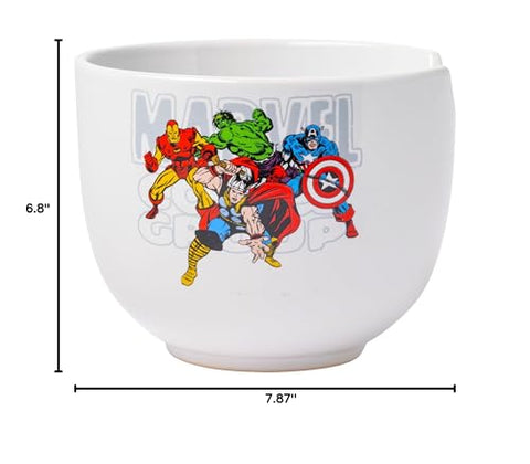 Silver Buffalo Marvel ramen bowl dishwasher-safe dinnerware for easy cleanup.