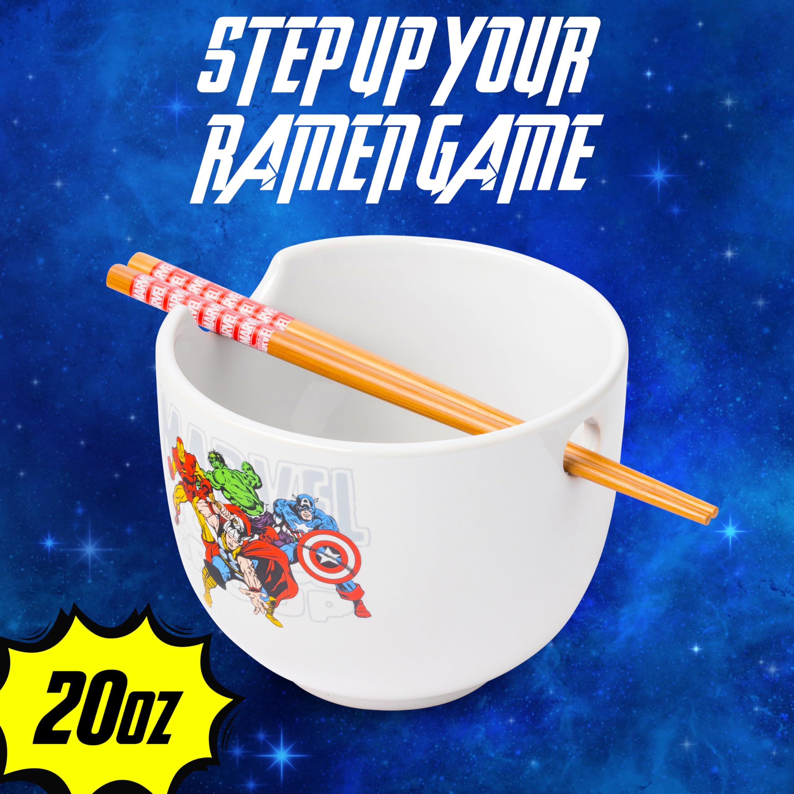 Silver Buffalo Marvel ramen bowl with Hulk for bold servings.