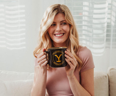 Silver Buffalo microwave and top-rack dishwasher safe mug for easy care.
