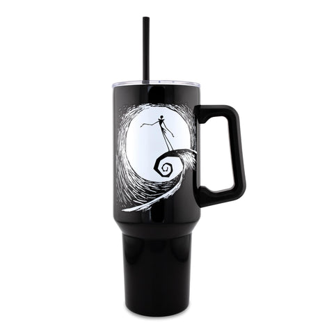 Silver Buffalo NBC tumbler with copper-clad insulation keeps hot drinks warm for hours.