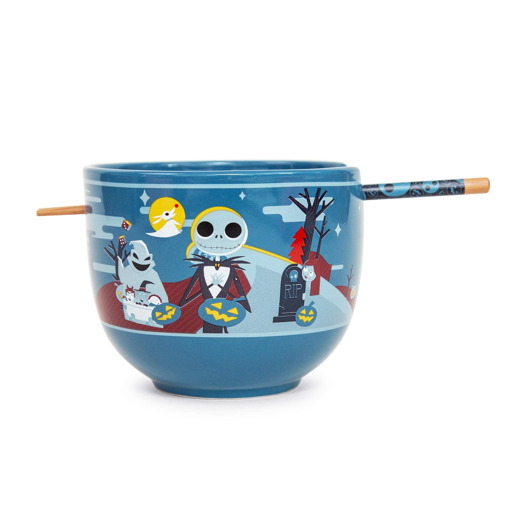 Silver Buffalo Nightmare Before Christmas ramen bowl with Jack Skellington design, ideal for cozy meals