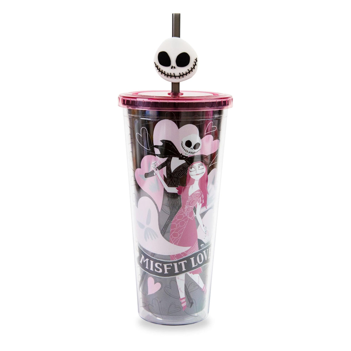 Silver Buffalo Nightmare Cup with Misfit Love art for daily hydration.