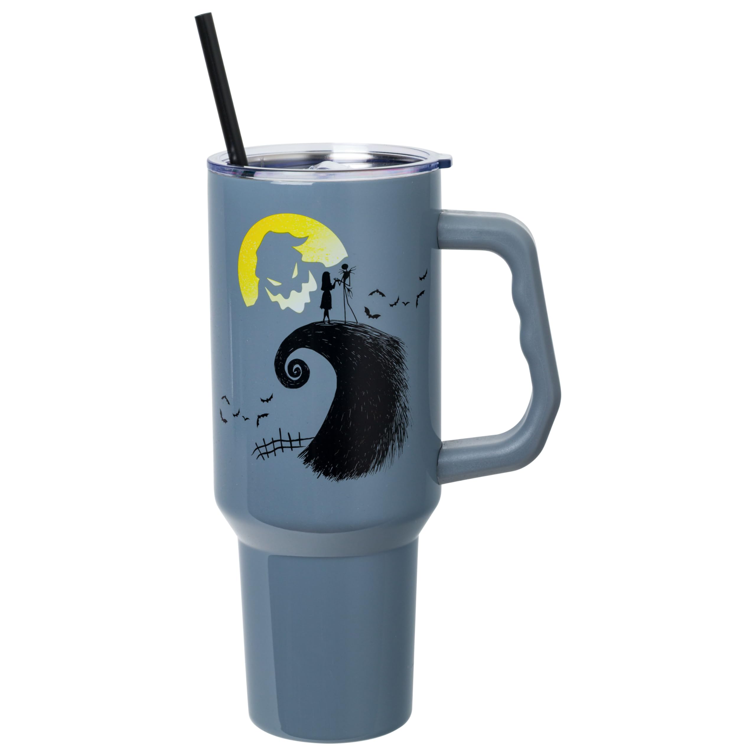 Silver Buffalo tumbler handle closeup highlights easy carrying on the go.