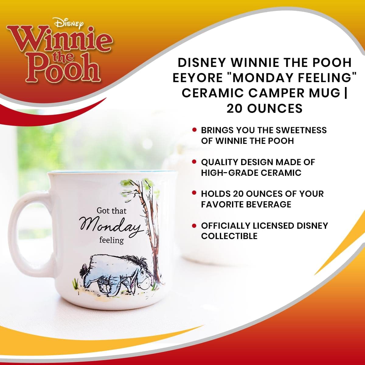 Silver Buffalo officially licensed Disney collectible mug for Winnie the Pooh fans.